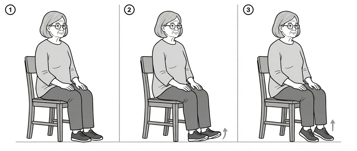 2. Toe and Heel Lifts: three-step drawing